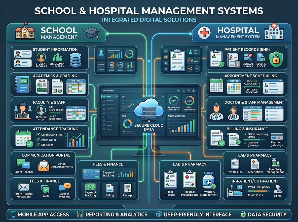 School & Hospital Management Systems